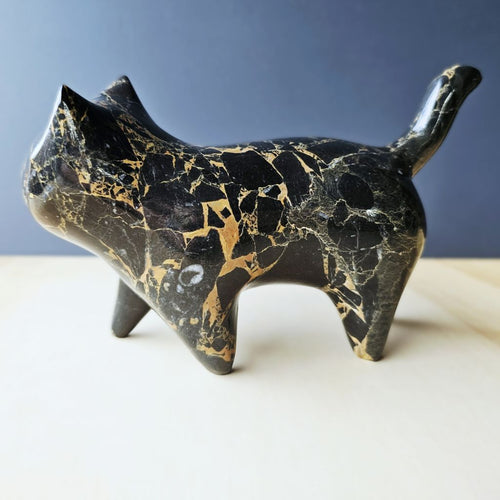 Persian Golden Black Marble Cat | Midnight Elegance