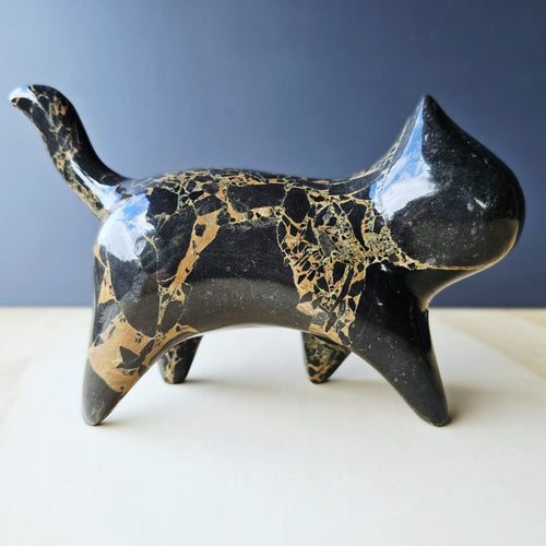 Persian Golden Black Marble Cat | Midnight Elegance