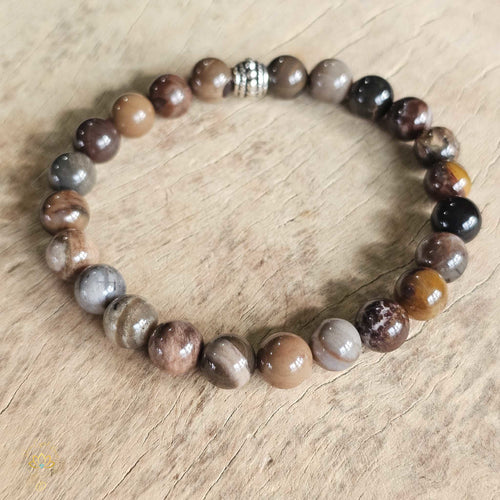 Petrified Wood Bracelet | 8mm Beads