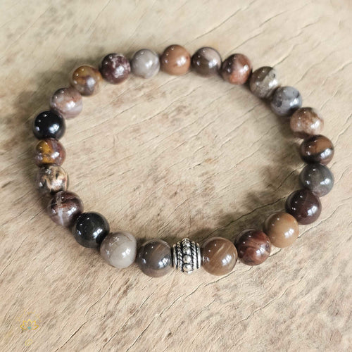 Petrified Wood Bracelet | 8mm Beads