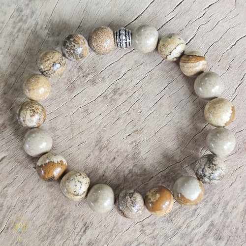 Picture Jasper Bracelet | 10mm Beads