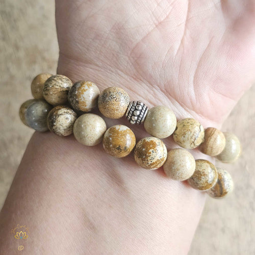 Picture Jasper Bracelet | 10mm Beads