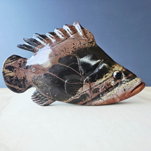 Picture Jasper Fish Carving | Keeper Of The Current