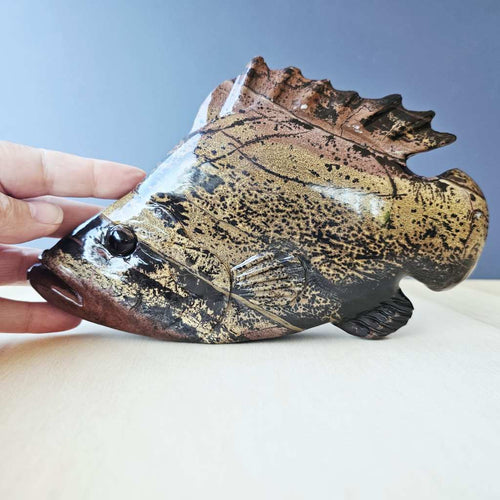 Picture Jasper Fish Carving | Keeper Of The Current