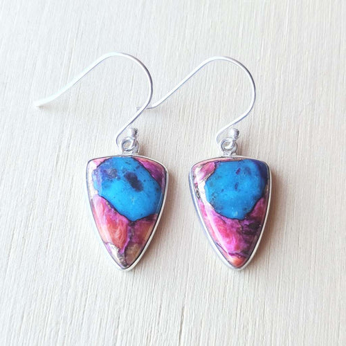 Pink Dahlia Turquoise Earrings | Aurora Petal