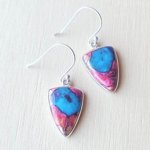 Pink Dahlia Turquoise Earrings | Aurora Petal