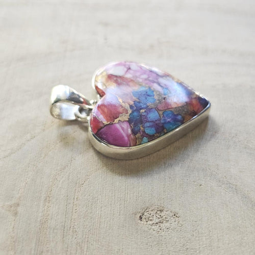 Pink Dahlia Turquoise Pendant | Divine Synergy