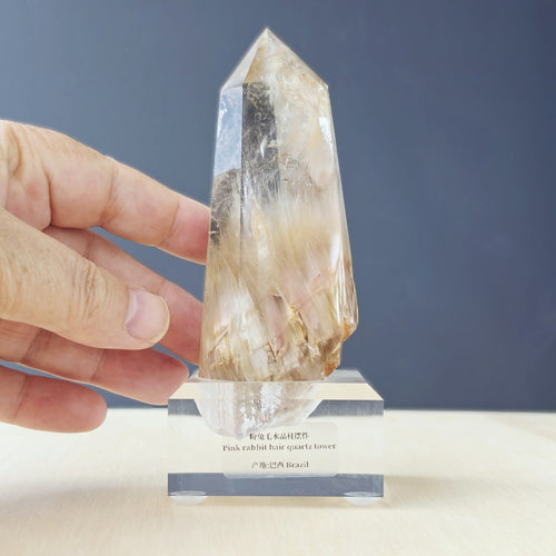 Pink Rabbit Hair Rutile Quartz | Collector Specimen