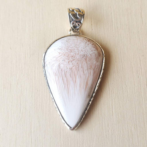 Pink Scolecite Pendant | Celestial Embrace
