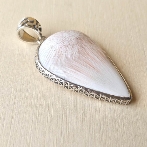 Pink Scolecite Pendant | Celestial Embrace