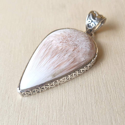 Pink Scolecite Pendant | Celestial Embrace