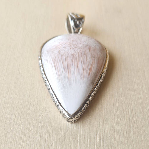 Pink Scolecite Pendant | Celestial Embrace