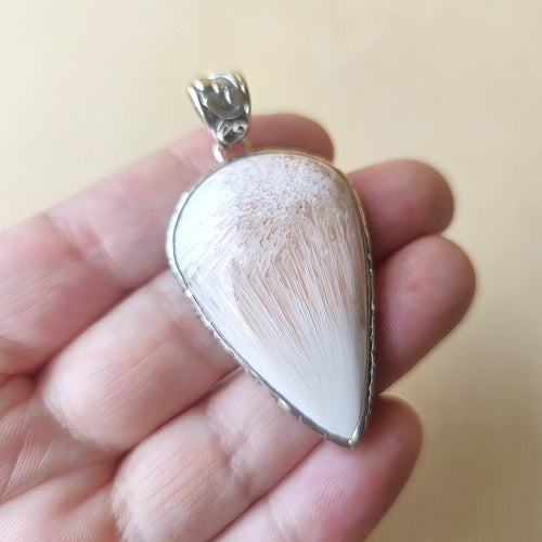 Pink Scolecite Pendant | Celestial Embrace