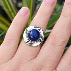Sterling Silver Lapis Lazuli Unisex Ring
