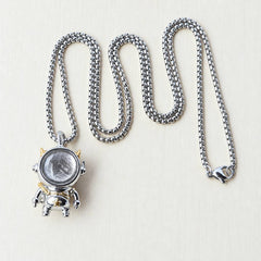 Muonionalusta Meteorite Spaceman Pendant | Titanium Necklace