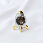 Sericho Meteorite Rocket Ship Pendant | Gold & Silver Titanium