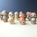 Polychrome Jasper Mushrooms | Obsidian Gaze Guardians