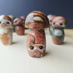 Polychrome Jasper Mushrooms | Obsidian Gaze Guardians
