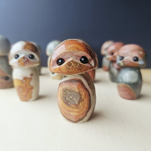 Polychrome Jasper Mushrooms | Obsidian Gaze Guardians