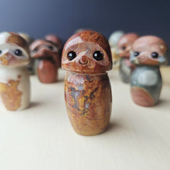 Polychrome Jasper Mushrooms | Obsidian Gaze Guardians