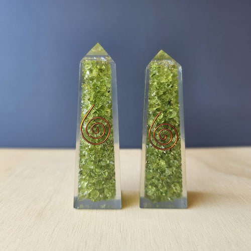 Prehnite Orgonite Obelisk | The Prehnite Conduit