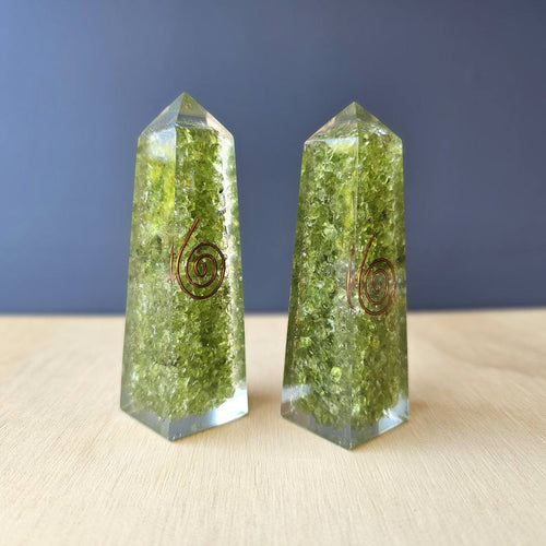 Prehnite Orgonite Obelisk | The Prehnite Conduit