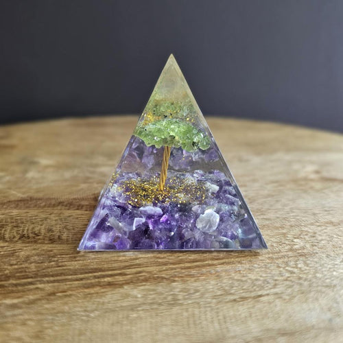 Prehnite Tree | Orgonite Pyramid