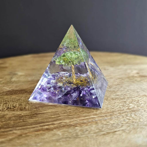 Prehnite Tree | Orgonite Pyramid