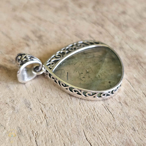 Prehnite & Epidote Pendant | Heart Illumination