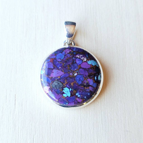 Purple Turquoise & Copper Pendant | Circle Of Truth