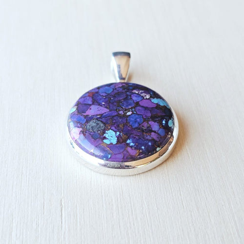 Purple Turquoise & Copper Pendant | Circle Of Truth