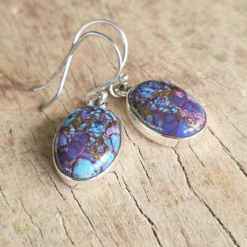 Purple & Blue Turquoise & Copper Earrings | Otherworldly Skies