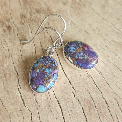 Purple & Blue Turquoise & Copper Earrings | Otherworldly Skies