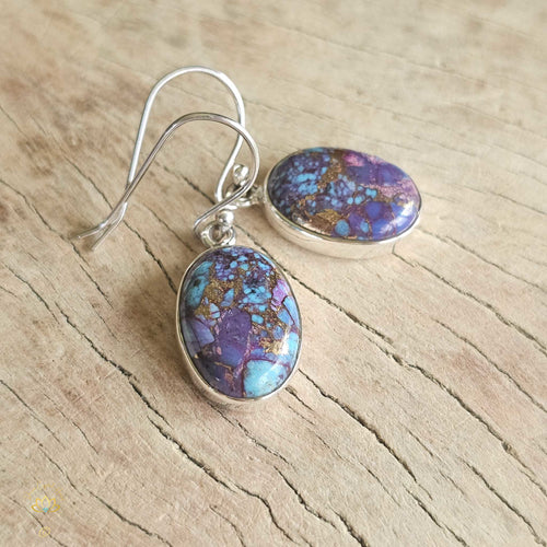 Purple & Blue Turquoise & Copper Earrings | Otherworldly Skies