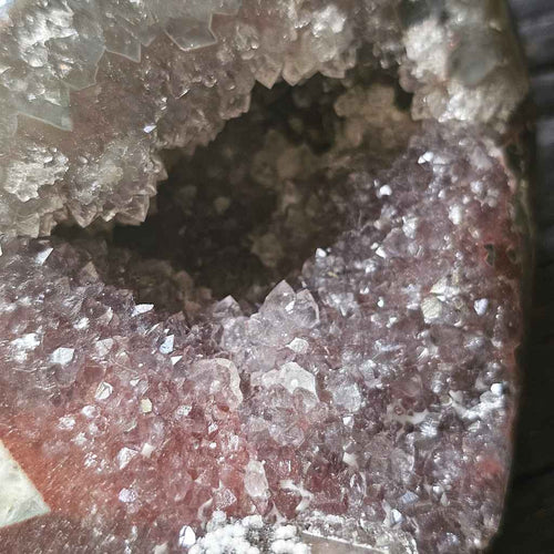 Purple & Red Amethyst with Calcite Inclusions | Geode 1.33kgs