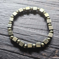 Pyrite Cubed Crystal Bracelet | Abundance Activation