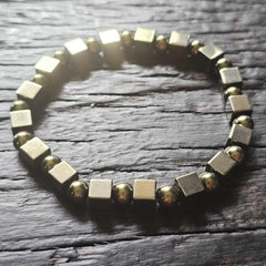 Pyrite Cubed Crystal Bracelet | Abundance Activation