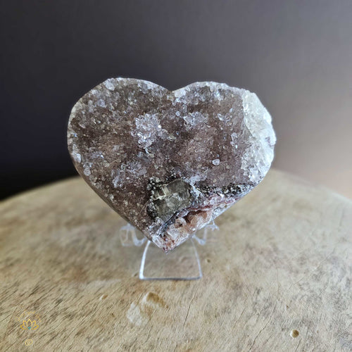 Rainbow Amethyst With Calcite & Manganese | Heart 362gms