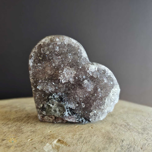 Rainbow Amethyst With Calcite & Manganese | Heart 362gms