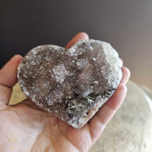 Rainbow Amethyst With Calcite & Manganese | Heart 362gms