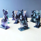 Rainbow Fluorite Cat | Mystic Watcher