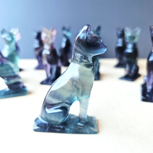 Rainbow Fluorite Cat | Mystic Watcher
