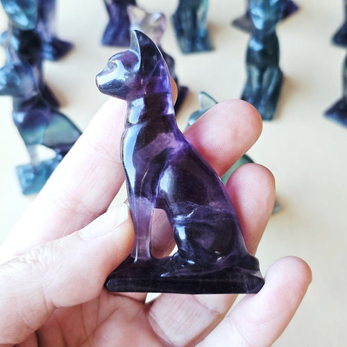 Rainbow Fluorite Cat | Mystic Watcher