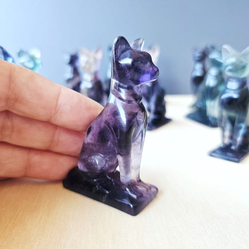 Rainbow Fluorite Cat | Mystic Watcher