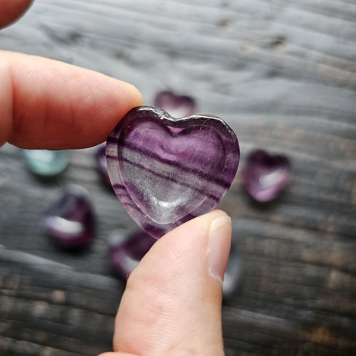 Rainbow Fluorite Crystal Mini Dish | Hearts & Hexagons