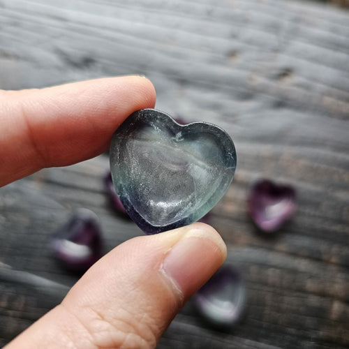 Rainbow Fluorite Crystal Mini Dish | Hearts & Hexagons