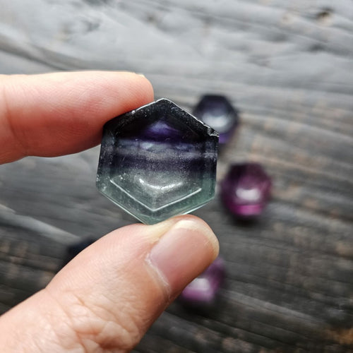 Rainbow Fluorite Crystal Mini Dish | Hearts & Hexagons