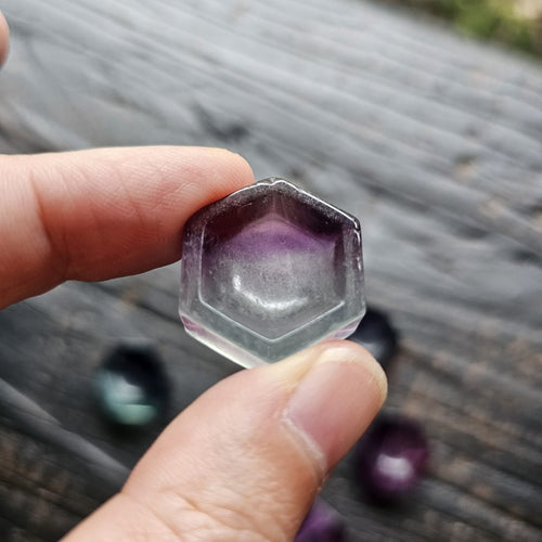 Rainbow Fluorite Crystal Mini Dish | Hearts & Hexagons