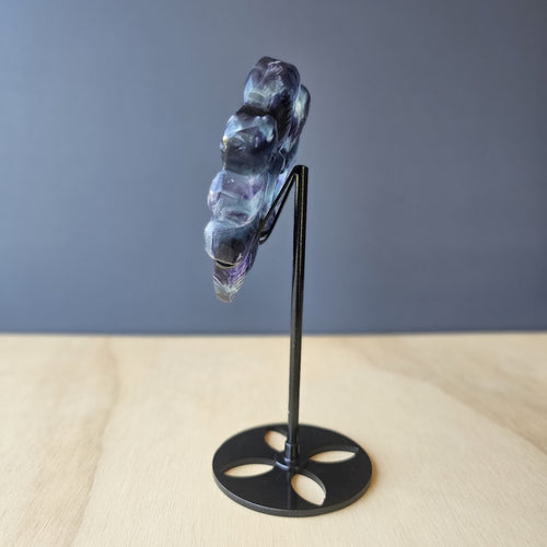 Rainbow Fluorite Feather Heart Carving | Angelic Love