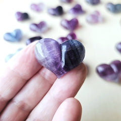 Rainbow Fluorite Hearts | The Banded Companions